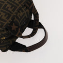 FENDI Zucca Canvas Hand Bag Leather 2Set Light Blue Black Brown Auth 132508-13