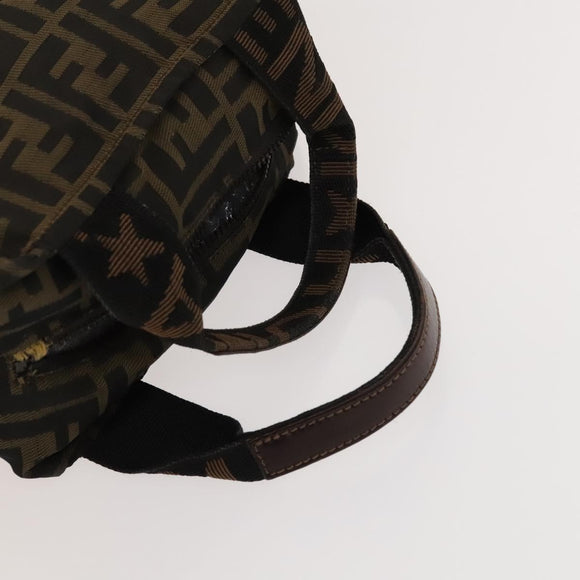 FENDI Zucca Canvas Hand Bag Leather 2Set Light Blue Black Brown Auth 132508