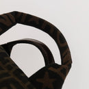 FENDI Zucca Canvas Hand Bag Leather 2Set Light Blue Black Brown Auth 132508-14