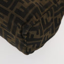 FENDI Zucca Canvas Hand Bag Leather 2Set Light Blue Black Brown Auth 132508-16