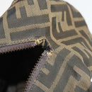 FENDI Zucca Canvas Hand Bag Leather 2Set Light Blue Black Brown Auth 132508-17
