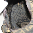 FENDI Zucca Canvas Hand Bag Leather 2Set Light Blue Black Brown Auth 132508-18