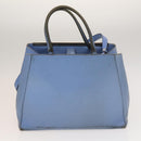 FENDI Zucca Canvas Hand Bag Leather 2Set Light Blue Black Brown Auth 132508-3