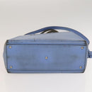 FENDI Zucca Canvas Hand Bag Leather 2Set Light Blue Black Brown Auth 132508-7