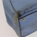 FENDI Zucca Canvas Hand Bag Leather 2Set Light Blue Black Brown Auth 132508-8