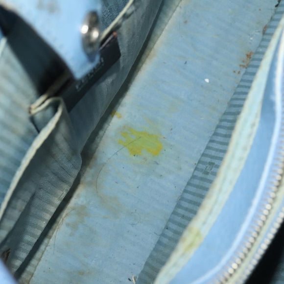 FENDI Zucca Canvas Hand Bag Leather 2Set Light Blue Black Brown Auth 132508