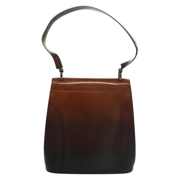 Salvatore Ferragamo Gancini Shoulder Bag Leather Brown Auth 132512