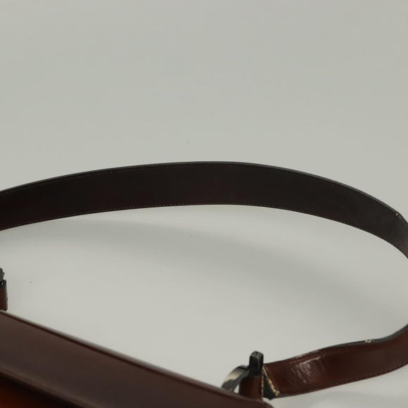 Salvatore Ferragamo Gancini Shoulder Bag Leather Brown Auth 132512