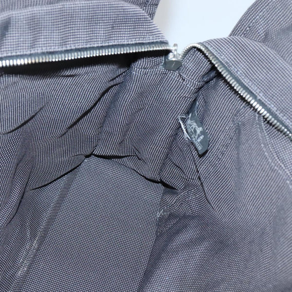 HERMES Her Line MM Tote Bag Canvas Gray Silver Auth 132513