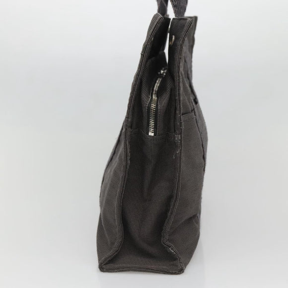 HERMES Her Line MM Tote Bag Canvas Gray Silver Auth 132513
