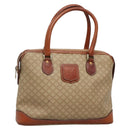 CELINE Macadam Canvas Hand Bag PVC Leather Beige Gold Auth 132516-1