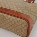 CELINE Macadam Canvas Hand Bag PVC Leather Beige Gold Auth 132516-14