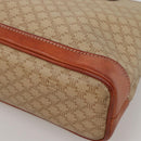 CELINE Macadam Canvas Hand Bag PVC Leather Beige Gold Auth 132516-16