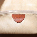 CELINE Macadam Canvas Hand Bag PVC Leather Beige Gold Auth 132516-18