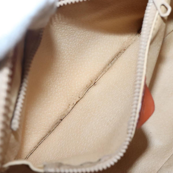 CELINE Macadam Canvas Hand Bag PVC Leather Beige Gold Auth 132516