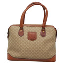 CELINE Macadam Canvas Hand Bag PVC Leather Beige Gold Auth 132516-13
