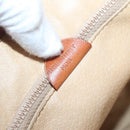 CELINE Macadam Canvas Hand Bag PVC Leather Beige Gold Auth 132516-12