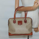 CELINE Macadam Canvas Hand Bag PVC Leather Beige Gold Auth 132516-21