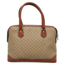 CELINE Macadam Canvas Hand Bag PVC Leather Beige Gold Auth 132516-2