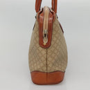 CELINE Macadam Canvas Hand Bag PVC Leather Beige Gold Auth 132516-3