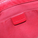CELINE Accessory Pouch Leather Red Silver Auth 132517-16
