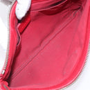 CELINE Accessory Pouch Leather Red Silver Auth 132517-17