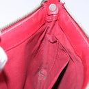 CELINE Accessory Pouch Leather Red Silver Auth 132517-19