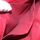 CELINE Accessory Pouch Leather Red Silver Auth 132517-20