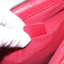 CELINE Accessory Pouch Leather Red Silver Auth 132517-21