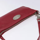 CELINE Accessory Pouch Leather Red Silver Auth 132517-6