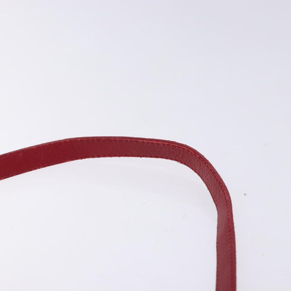 CELINE Accessory Pouch Leather Red Silver Auth 132517