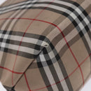 BURBERRY Nova Check Hand Bag Nylon Leather Beige Silver Auth 132519-9