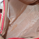 BURBERRY Nova Check Tote Bag Canvas Beige Red gold Auth 132521-11