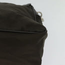 PRADA Shoulder Bag Nylon Khaki Silver Auth 132522-18