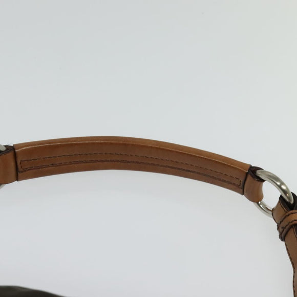 PRADA Shoulder Bag Nylon Khaki Silver Auth 132522