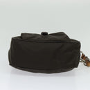 PRADA Shoulder Bag Nylon Khaki Silver Auth 132522-5