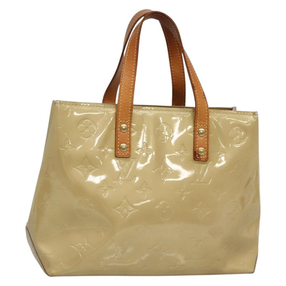LOUIS VUITTON Monogram Vernis Reade PM Hand Bag Beige M91334 LV Auth 132527