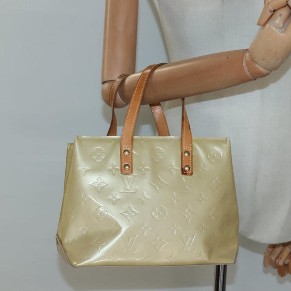 LOUIS VUITTON Monogram Vernis Reade PM Hand Bag Beige M91334 LV Auth 132527