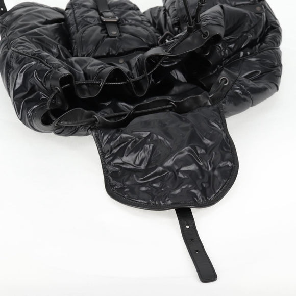 BOTTEGA VENETA INTRECCIATO Backpack Nylon Leather Black Auth 132539V