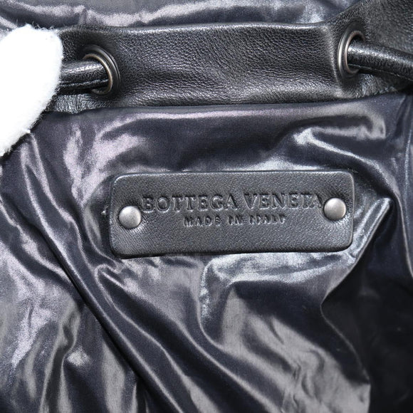 BOTTEGA VENETA INTRECCIATO Backpack Nylon Leather Black Auth 132539V