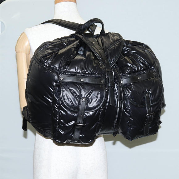BOTTEGA VENETA INTRECCIATO Backpack Nylon Leather Black Auth 132539V