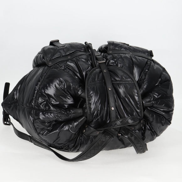 BOTTEGA VENETA INTRECCIATO Backpack Nylon Leather Black Auth 132539V