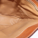 CELINE Macadam Canvas Shoulder Bag PVC Beige Gold Auth 132542-19