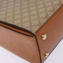 CELINE Macadam Canvas Hand Bag PVC Beige Gold Auth 132543-11