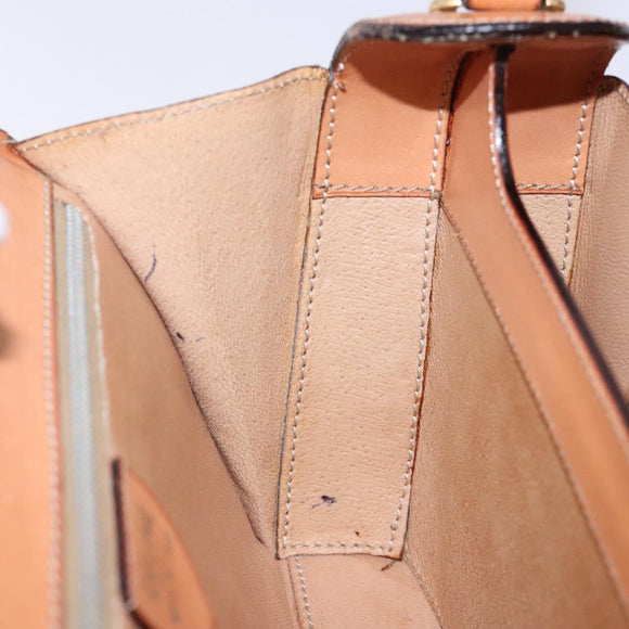 CELINE Macadam Canvas Hand Bag PVC Beige Gold Auth 132543