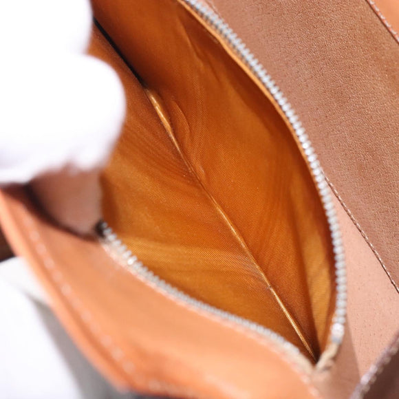 CELINE Macadam Canvas Hand Bag PVC Beige Gold Auth 132543