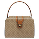 CELINE Macadam Canvas Hand Bag PVC Beige Gold Auth 132543-2