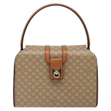 CELINE Macadam Canvas Hand Bag PVC Beige Gold Auth 132543 - 0
