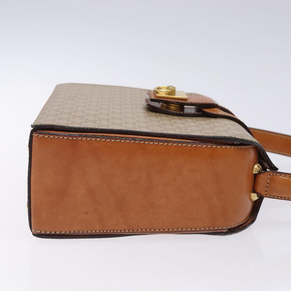 CELINE Macadam Canvas Hand Bag PVC Beige Gold Auth 132543