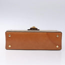 CELINE Macadam Canvas Hand Bag PVC Beige Gold Auth 132543-9